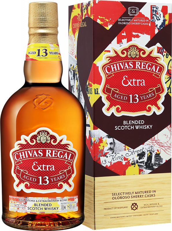 Чивас Ригал Экстра Олоросо Шерри Каск Блендед 13 Лет купажированный виски в подарочной упаковке 0.7 л