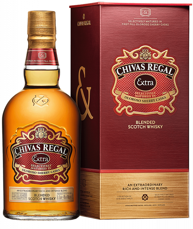 Чивас Ригал Экстра купажированный шотландский виски в подарочной упаковке 0.7 л