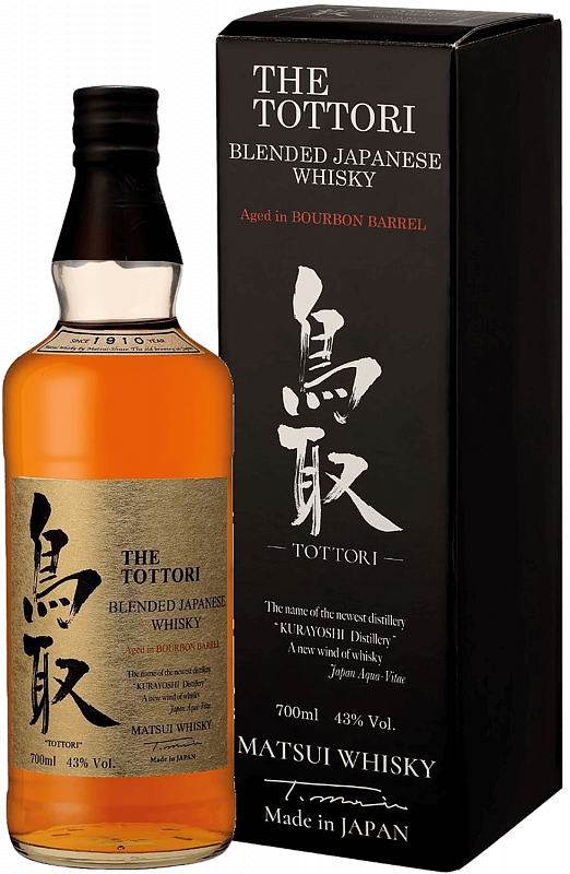 Тоттори Бурбон Бэррел купажированный японский виски в подарочной упаковке 0.7 л