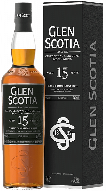 Глен Скоша Кэмпбелтаун 15 лет односолодовый шотландский виски в подарочной упаковке 0.7 л